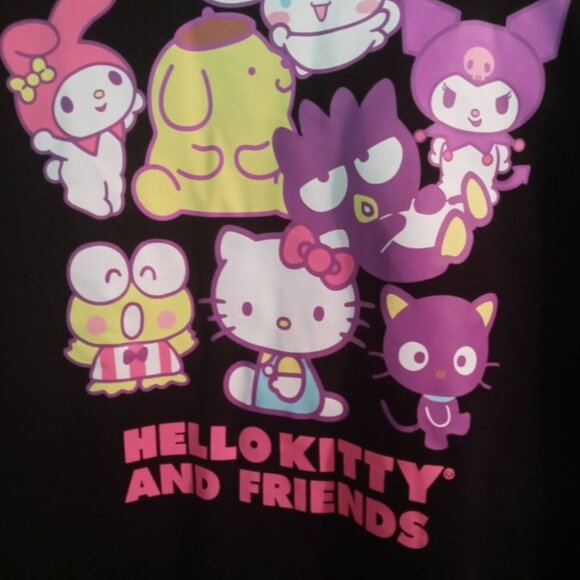 Hello Kitty and Friends Black Sweatshirt by Sanrio 65 Poly/35 Rayon - Picture 2 of 3